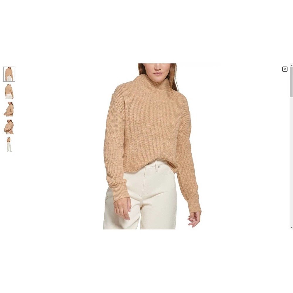 NWT Calvin Klein Women's Elbow Patched Mock Neck Sweater, XL
